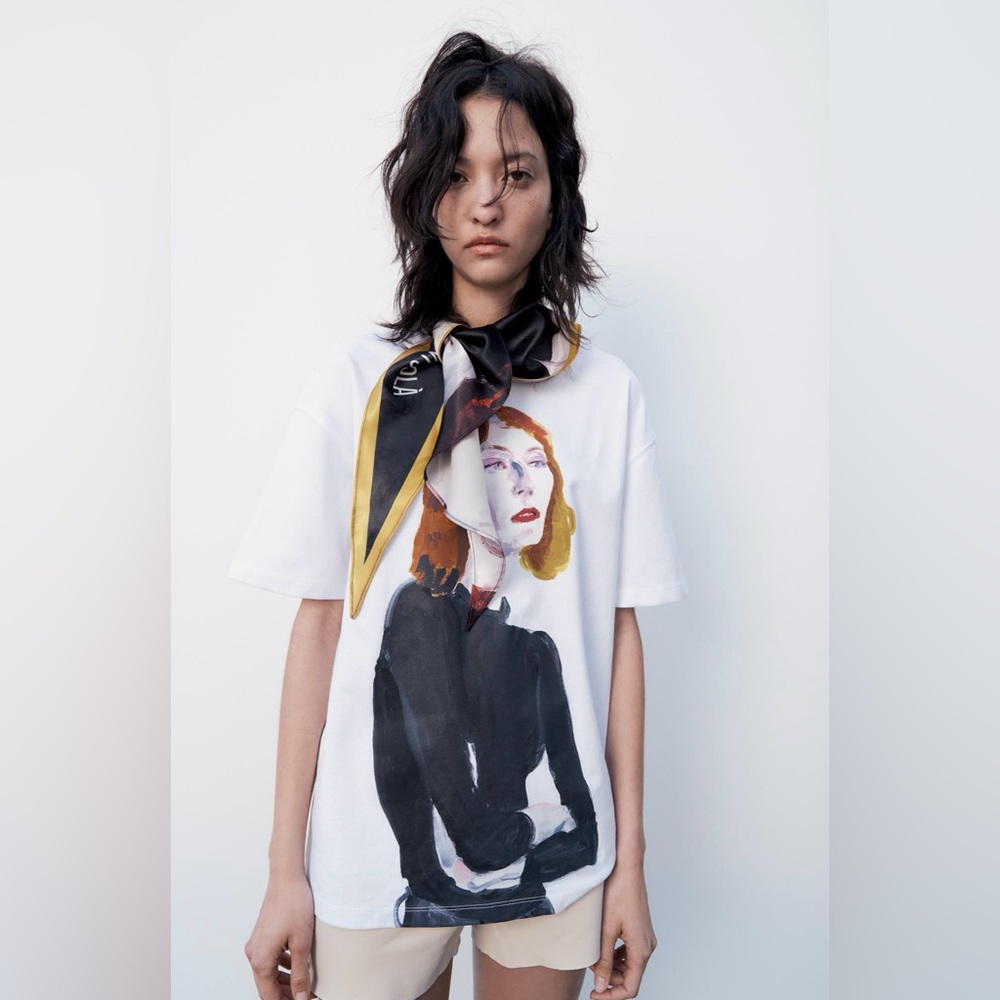 Zara  X Xevi Sola Scarf Top